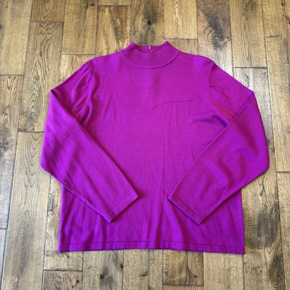 VTG 2 PC Joan Leslie Wool Blend Blazer & Sweater Set Sz 16/XL Fucia Plaid 90s - Picture 8 of 13